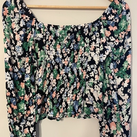 H&M Floral Puff Sleeve Top XXS - Picture 7 of 7